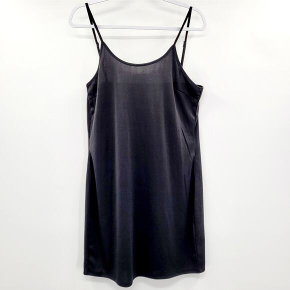 Starter Black Label Black Adjustable Spaghetti Strap Mini Slip Dress Women's L - Picture 1 of 6